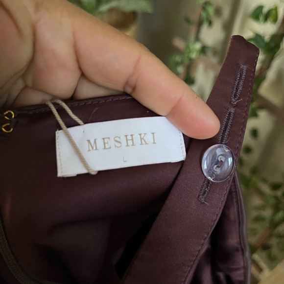 ☑️NWT Meshki CARA Faux Leather Mini Dress Dark Chocolate Sz L - Picture 11 of 12